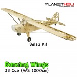 Dancing Wings - J3 Piper Cub Premium Balsa Wood Remote Control Airplane Kit wingspan 1,2M 